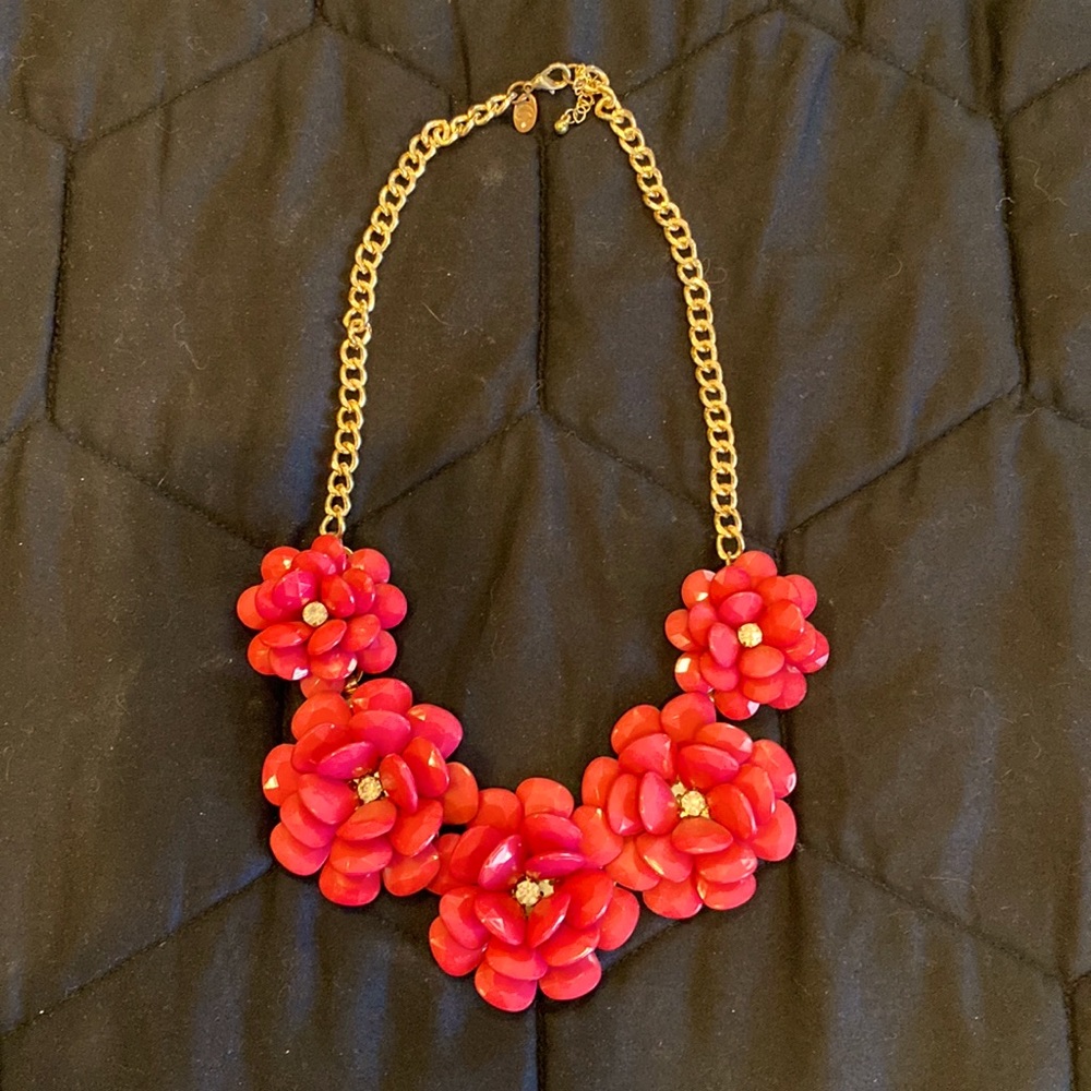 Statement Necklace Pink Flower